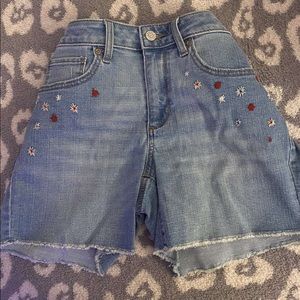 Denim Jean shorts w/ flowers